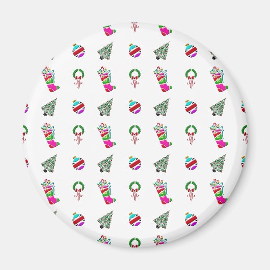 Niedliches Weihnachtsmuster Magnet (Vorne)
