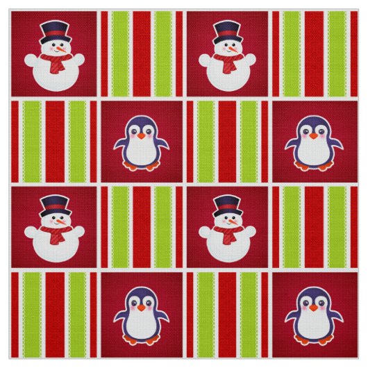 Niedliches Weihnachtsmuster mit Schneemännern und Stoff (Muster)