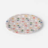 Niedliches Weihnachtsmuster Pappteller (Schrägansicht)