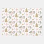 Niedliches Weihnachtsmuster. Pastelbaumstar Holida Geschenkpapier Set (Vorderseite)
