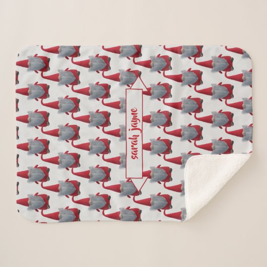 Niedliches Weihnachtsmuster Personalisierte Kinder Sherpadecke (Vorderseite (Horizontal))
