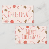 Niedliches Weihnachtsmuster Platzkarte (Vorne/Hinten)