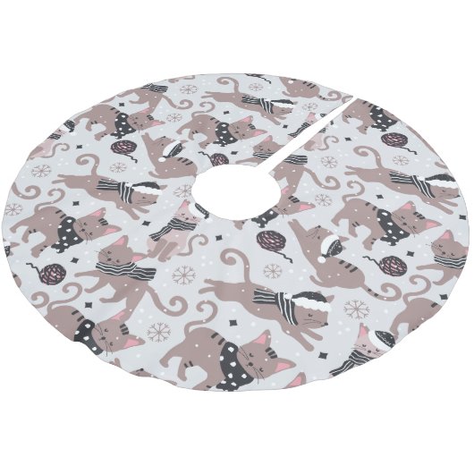 Niedliches Weihnachtsmuster Polyester Weihnachtsbaumdecke (Schrägansicht)