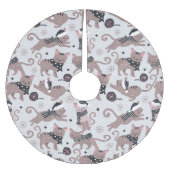 Niedliches Weihnachtsmuster Polyester Weihnachtsbaumdecke (Vorderseite)