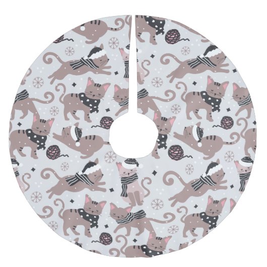 Niedliches Weihnachtsmuster Polyester Weihnachtsbaumdecke (Vorderseite)