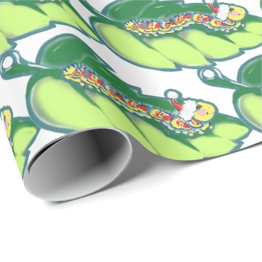 Niedliches Weihnachtsmuster Raupe Maßgeschneiderte Geschenkpapier (Rolleneckpunkt)