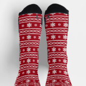 Niedliches Weihnachtsmuster Rot Socken (Oben)