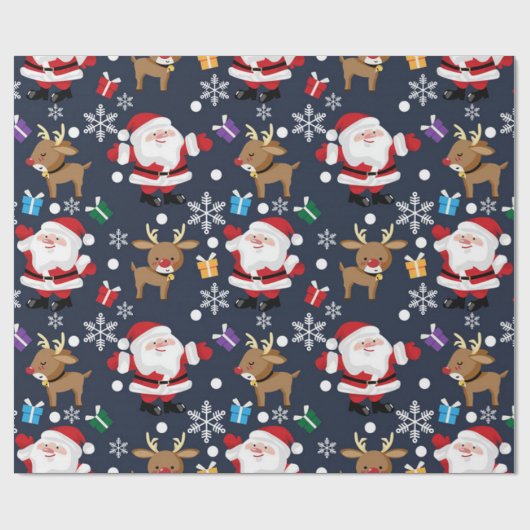 Niedliches Weihnachtsmuster/Rudolph Weihnachtsmust Geschenkpapier (Flach)
