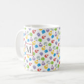 Niedliches Weihnachtsmuster und Monogramm Kaffeetasse (Vorderseite Links)