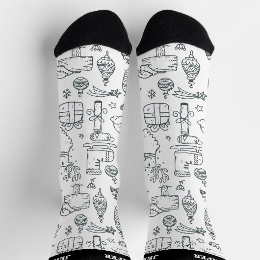 Niedliches Weihnachtsmuster Weihnachten Weihnachts Socken (Oben)