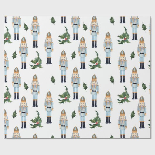 Niedliches WeihnachtsNutcracker-Muster Geschenkpapier (Flach)