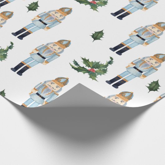 Niedliches WeihnachtsNutcracker-Muster Geschenkpapier (Ecke)
