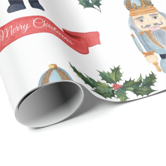 Niedliches WeihnachtsNutcracker-Muster Geschenkpapier (Rolleneckpunkt)