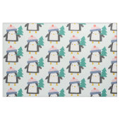 Niedliches Weihnachtspenguin-Muster in Aquamariner Stoff (Fat Quarter (45,7 x 55,9 cm))