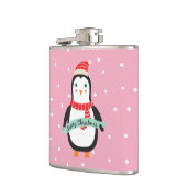 Niedliches Weihnachtspenquin "Frohe Weihnachten" Flachmann (Links)