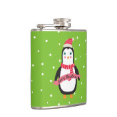 Niedliches Weihnachtspenquin "Frohe Weihnachten" Flachmann (Rechts)