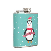 Niedliches Weihnachtspenquin "Frohe Weihnachten" Flachmann (Rechts)