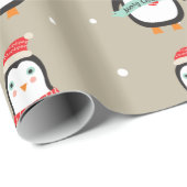 Niedliches Weihnachtspenquin "Frohe Weihnachten" Geschenkpapier (Rolleneckpunkt)