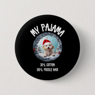 Niedliches Weihnachtspoodle - Funny Dog Design für Button