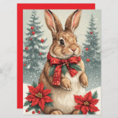 Niedliches WeihnachtsRabbit Feiertagskarte (Vorne/Hinten)