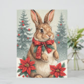 Niedliches WeihnachtsRabbit Feiertagskarte (Stehend Vorderseite)