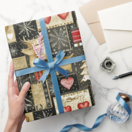 Niedliches Weihnachtsrentiermuster Geschenkpapier