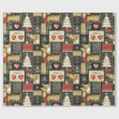 Niedliches Weihnachtsrentiermuster Geschenkpapier (Flach)