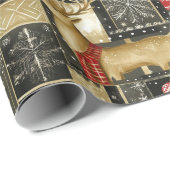Niedliches Weihnachtsrentiermuster Geschenkpapier (Rolleneckpunkt)