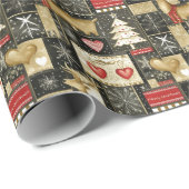 Niedliches Weihnachtsrentiermuster Geschenkpapier (Rolleneckpunkt)