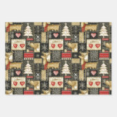 Niedliches Weihnachtsrentiermuster Geschenkpapier Set (Vorderseite 2)