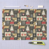 Niedliches Weihnachtsrentiermuster Seidenpapier (Handwerk)
