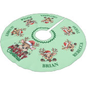 Niedliches Weihnachtsrock der Rentiere Polyester Weihnachtsbaumdecke (Schrägansicht)