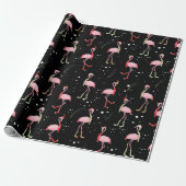 Niedliches Weihnachtsrosa Flamingo-Muster Geschenkpapier (Ungerollt)