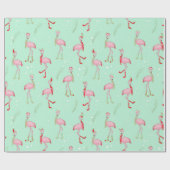 Niedliches Weihnachtsrosa Flamingo-Muster Geschenkpapier (Flach)
