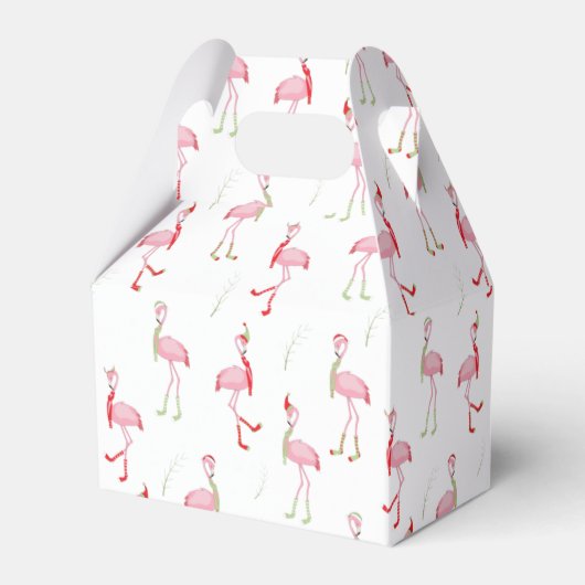 Niedliches Weihnachtsrosa Flamingo-Muster Geschenkschachtel (Vorderseite)