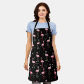 Niedliches Weihnachtsrosa Flamingo-Muster Schürze (Getragen)