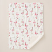 Niedliches Weihnachtsrosa Flamingo-Muster  Sherpadecke (Vorderseite)