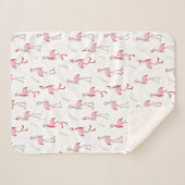 Niedliches Weihnachtsrosa Flamingo-Muster Sherpadecke (Vorderseite (Horizontal))