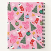 Niedliches Weihnachtsrosa Notizblock (Rückseite)