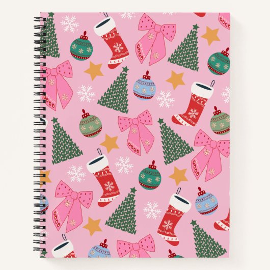 Niedliches Weihnachtsrosa Notizblock (Vorderseite)