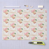 Niedliches Weihnachtsrosa Retro Vintag Seidenpapier (Handwerk)