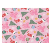 Niedliches Weihnachtsrosa Tischdecke (Vorderseite (Horizontal))