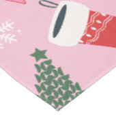 Niedliches Weihnachtsrosa Tischdecke (Schrägansicht)