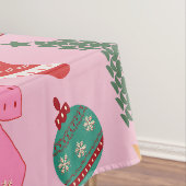 Niedliches Weihnachtsrosa Tischdecke (Beispiel)