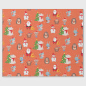 Niedliches Weihnachtsrot Geschenkpapier (Flach)