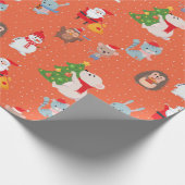 Niedliches Weihnachtsrot Geschenkpapier (Ecke)
