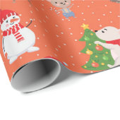 Niedliches Weihnachtsrot Geschenkpapier (Rolleneckpunkt)