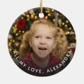 Niedliches Weihnachtsrot und grüne Wasserfarbe Typ Keramik Ornament (Hinten)