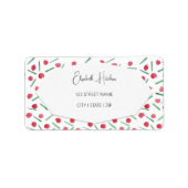 Niedliches Weihnachtsrot und Grünes Thema Adressaufkleber (Vorne)