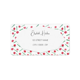 Niedliches Weihnachtsrot und Grünes Thema Adressaufkleber